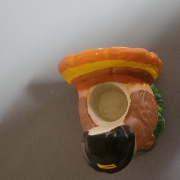 Hand painted turkey candle sticks and white candles - Picture 7 of 10